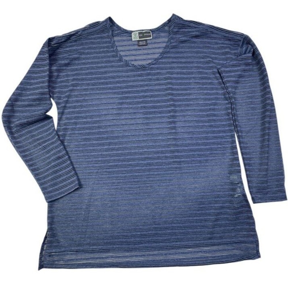 ExOfficio BugsAway Modena Tunic Encre Blue Insect Shield Long Sleeve L 12-14
